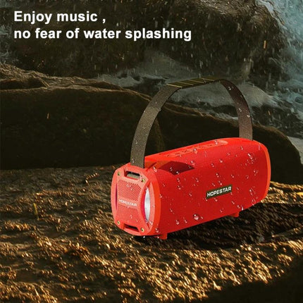 HOPESTAR Portable Bluetooth Speaker Weather Resistant red IPX6 splashproof outdoor Bluetooth speaker with strap