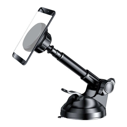 Universal Magnetic Rotating Car Phone Holder for Vehicles mounted with 360° rotation, extendable anodized alloy arm and strong suction cup