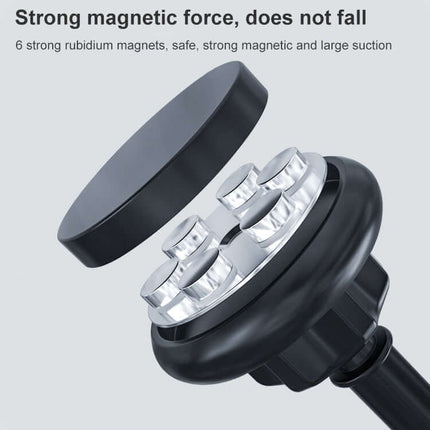Universal Magnetic Rotating Car Phone Holder for Vehicles showing 6 strong rubidium magnets and magnetic suction cup detail
