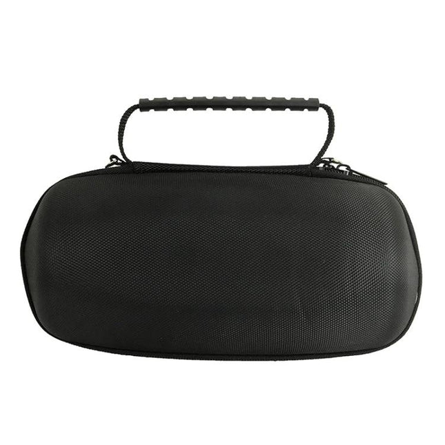 EVA Speaker Case With Hard Shell For Hiking And Camping - compact black semi-rigid protective carry case for Bluetooth speaker