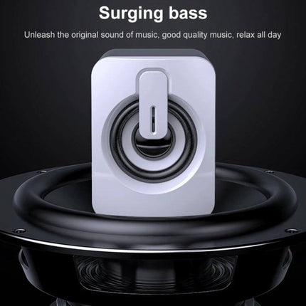 Compact Bluetooth USB Speaker For Desk Bedside Travel compact white mini speaker showcasing surging bass for desk and travel use