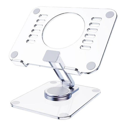R-JUST Acrylic Rotating Stand for Tablets on Desktop clear acrylic 360° rotating ergonomic tablet stand for desk