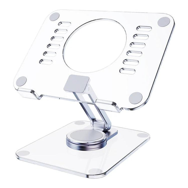 R-JUST Acrylic Rotating Stand for Tablets on Desktop clear acrylic 360° rotating ergonomic tablet stand for desk