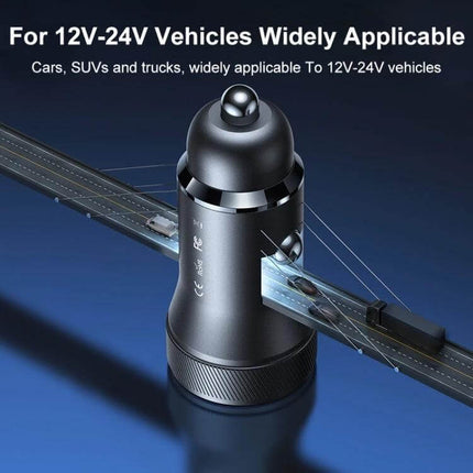 REMAX Seaya Series Dual-Port Car Charger For On-The-Go compact aluminum alloy dual USB car charger for 12–24V vehicles