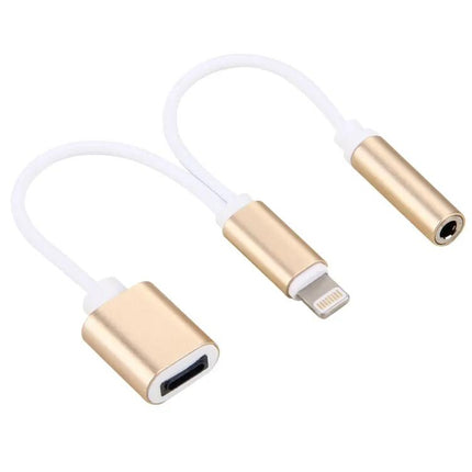 Lightning 8-Pin Male To Dual 8-Pin And 3.5mm Adapter 10cm | Syndmart