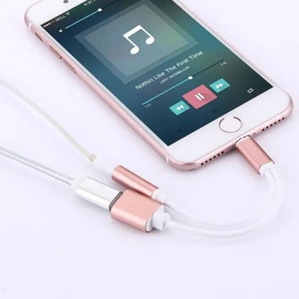 Lightning 8-Pin Male To Dual 8-Pin And 3.5mm Adapter 10cm | Syndmart