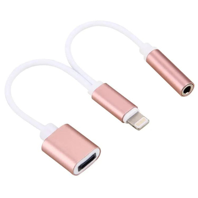 Lightning 8-Pin Male To Dual 8-Pin And 3.5mm Adapter 10cm | Syndmart