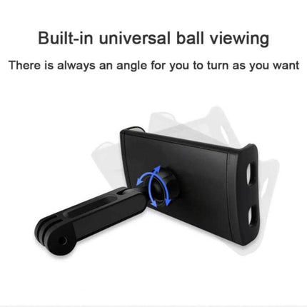 CHZ-06 Retractable Car Backrest Holder for 7 to 14 Inch Phones and Tablets Red showing 360° rotatable built-in universal ball joint for adjustable viewing