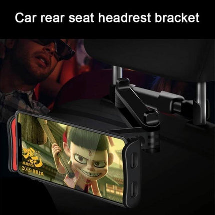 CHZ-06 Retractable Car Backrest Holder for 7 to 14 Inch Phones and Tablets Red - red headrest mount with 360° rotation and silicone grips