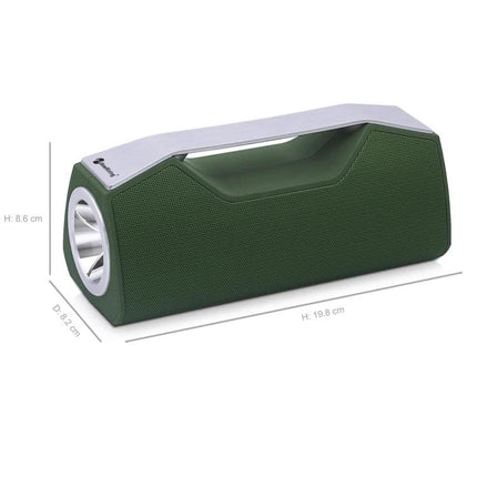 NewRixing Travel Bluetooth Speaker With Built In Flashlight compact green portable speaker with built-in flashlight and handle