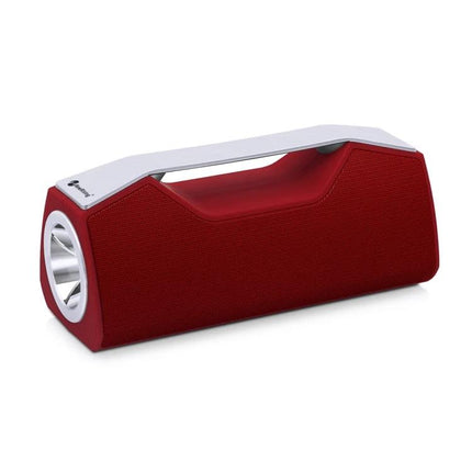 NewRixing Travel Bluetooth Speaker With Built In Flashlight red portable speaker with handle, flashlight and rugged travel design