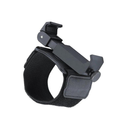 Elastic Wristband for Hands-Free Smartphone Use, 24cm Length - black adjustable elastic wristband with secure phone holder clip