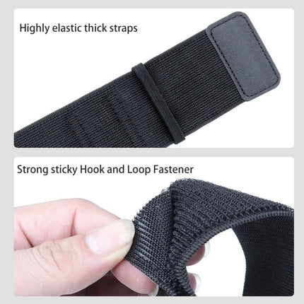 Elastic Wristband for Hands-Free Smartphone Use, 24cm Length showing black elastic strap and strong hook-and-loop fastener