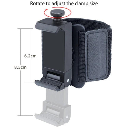 Elastic Wristband for Hands-Free Smartphone Use, 24cm Length black adjustable clamp wristband for jogging cooking and work