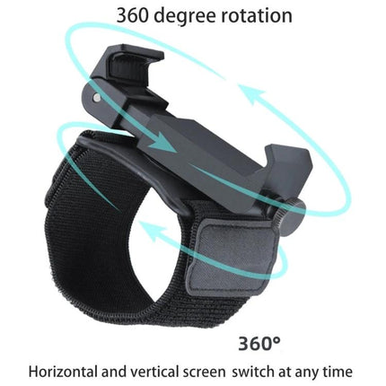 Elastic Wristband for Hands-Free Smartphone Use, 24cm Length - black 360° rotating elastic wristband holder for jogging, cooking, hands-free phone use