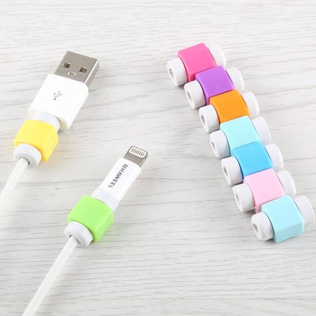 Compact Earphone Cable Organizer for Everyday Storage and Protection - colorful clip cable protectors for earbuds and charging cords
