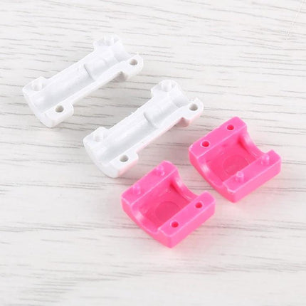 Compact Earphone Cable Organizer for Everyday Storage and Protection — small white and pink plastic cable clips to prevent tangles and protect earbuds