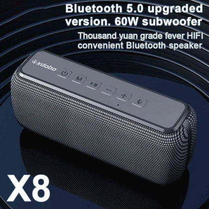 XDOBO Portable Bluetooth Speaker For Outdoor And Home Use rugged Bluetooth 5.0 speaker with 60W subwoofer, TF card, AUX, portable