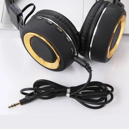 Jieli Wireless Bluetooth Headset For Commuting And Calls black gold over-ear headset with aux cable for music and hands-free