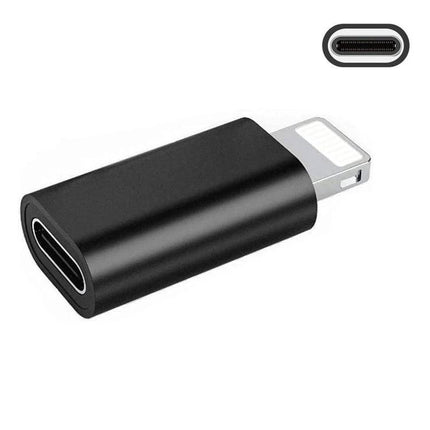 ENKAY Adapter for Daily iPhone Charging Connections - compact black Lightning to USB-C adapter for portable charging
