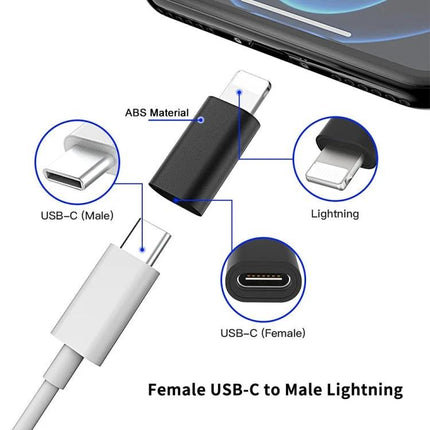 ENKAY Adapter for Daily iPhone Charging Connections - compact female USB-C to male Lightning travel charging adapter