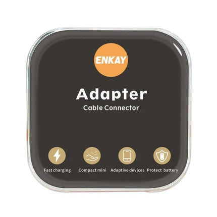 ENKAY Adapter for Daily iPhone Charging Connections compact adapter packaging showing fast charging and portable design