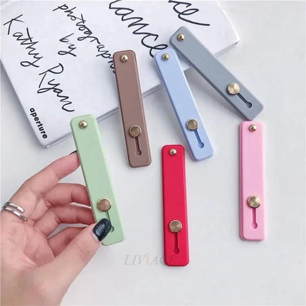 Versatile TPU Leather Phone Finger Strap Holder and Stand