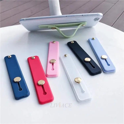 Versatile TPU Leather Phone Finger Strap Holder and Stand