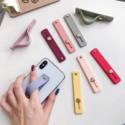 Versatile TPU Leather Phone Finger Strap Holder and Stand