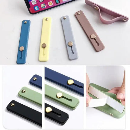 Versatile TPU Leather Phone Finger Strap Holder and Stand