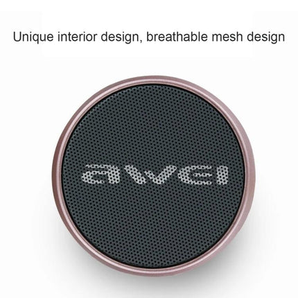 Awei Portable Bluetooth Speaker For Travel And Daily Use compact round speaker with breathable mesh and TF card support