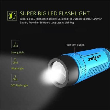 Compact Bluetooth Speaker With LED Light For Outdoors