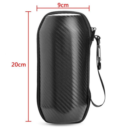 Logitech Speaker Carry Bag With Padded Protective Shell molded carbon fiber case 20x9cm with zipper and carabiner