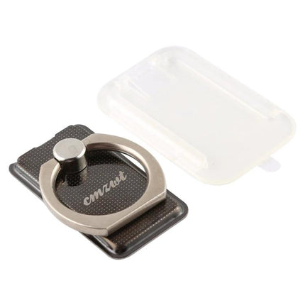 Versatile 360-Degree Rotating Magnetic Phone Holder Stand metal ring mount with adhesive base and clear protective case for hands-free viewing