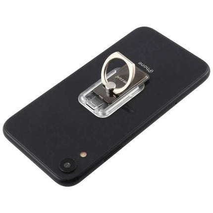 Versatile 360-Degree Rotating Magnetic Phone Holder Stand attached to phone with metal ring for hands-free viewing and stable 360° rotation