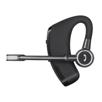 Bluetooth Earpiece Compact Black Hands Free Earbud for Driving and Work sleek V8s black earhook with movable boom mic for clear calls