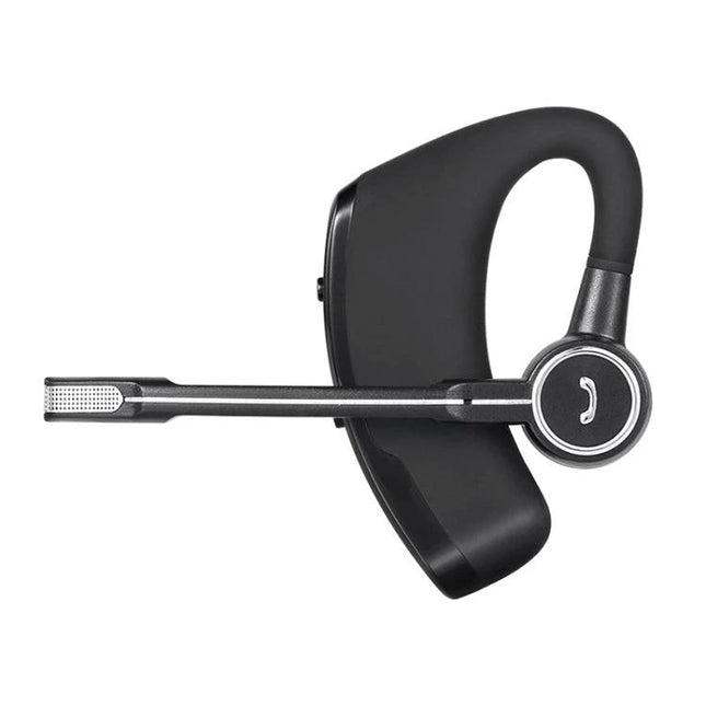 Bluetooth Earpiece Compact Black Hands Free Earbud for Driving and Work sleek V8s black earhook with movable boom mic for clear calls
