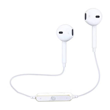 Wireless Bluetooth Earphones For Running Commuting And Calls white neckband earphones with inline controls for calls and music
