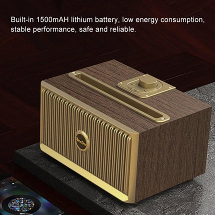 Oneder Portable Bluetooth Speaker For Travel And Daily Use compact wood grain speaker with 1500mAh battery