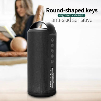 Zealot Compact Bluetooth Speaker With Carry Handle For Travel portable black speaker with handle on table, hands-free calls