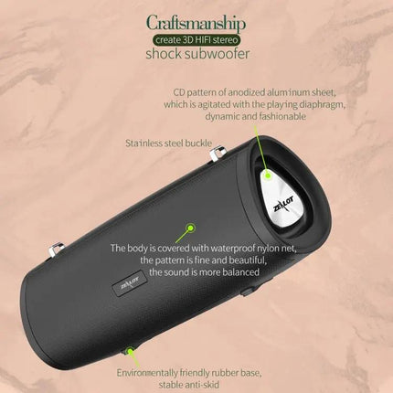 Zealot Portable Bluetooth Speaker With Carry Strap | Syndmart
