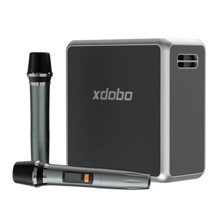 XDOBO Portable Bluetooth Speaker For Home And Picnics with dual wireless mics shoulder strap and compact 140W audio