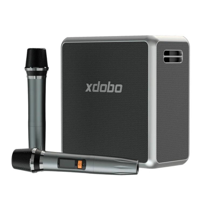 XDOBO Portable Bluetooth Speaker For Home And Picnics with dual wireless mics shoulder strap and compact 140W audio