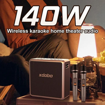 XDOBO Portable Bluetooth Speaker For Home And Picnics 140W portable speaker with mics, shoulder strap, Bluetooth 5.2 for picnics