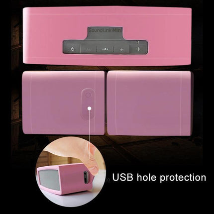 Bose SoundLink Mini Slim Silicone Carry Case For Everyday Use slim pink protective sleeve with USB hole protection image