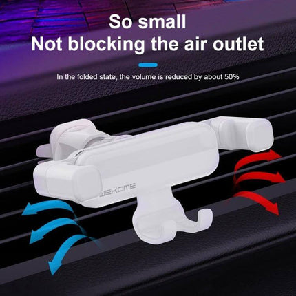 Ideal Series Car Gravity Phone Holder For Air Vent Folding mounted folded on vent showing compact design that does not block air outlet