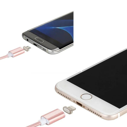 A Magnetic Cable for Daily Device Charging and Syncing shown connecting to smartphones with easy magnetic plug for quick charging and reduced wear