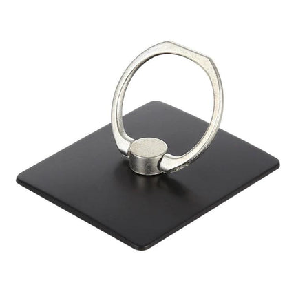 Universal Finger Ring Phone Holder for Hands-Free Viewing — slim black adhesive ring stand for secure smartphone grip and hands-free use