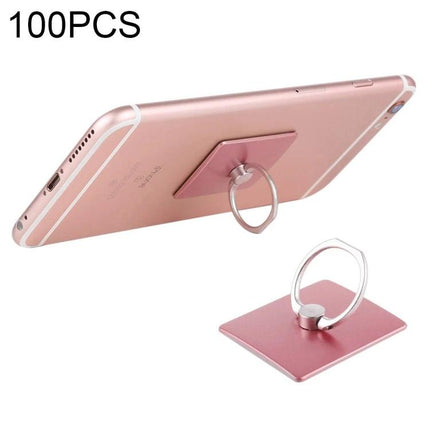 Universal Finger Ring Phone Holder for Hands-Free Viewing - rose gold adhesive ring stand propping smartphone for video and gaming
