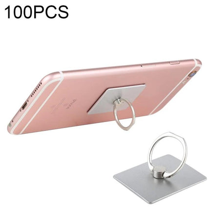 Universal Finger Ring Phone Holder for Hands-Free Viewing on rose gold smartphone showing ring kickstand attached